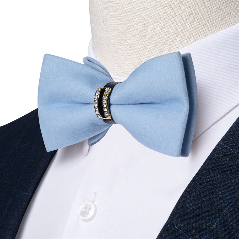 GentCrest Blue Solid Bowtie Set - Image 1