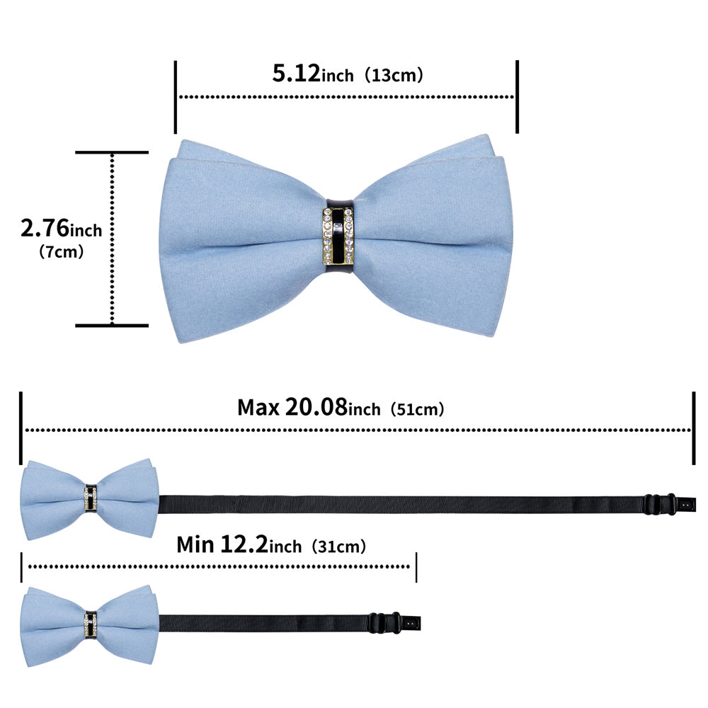 GentCrest Blue Solid Bowtie Set - Image 5
