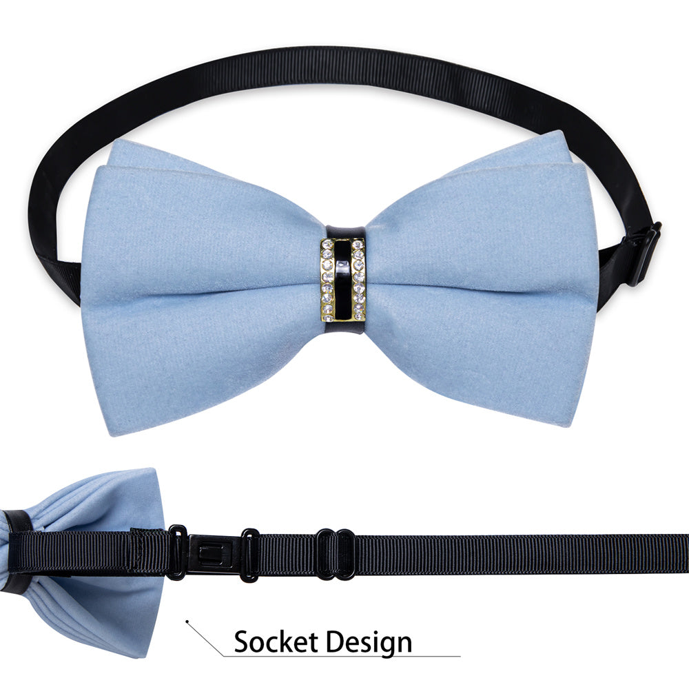 GentCrest Blue Solid Bowtie Set - Image 6