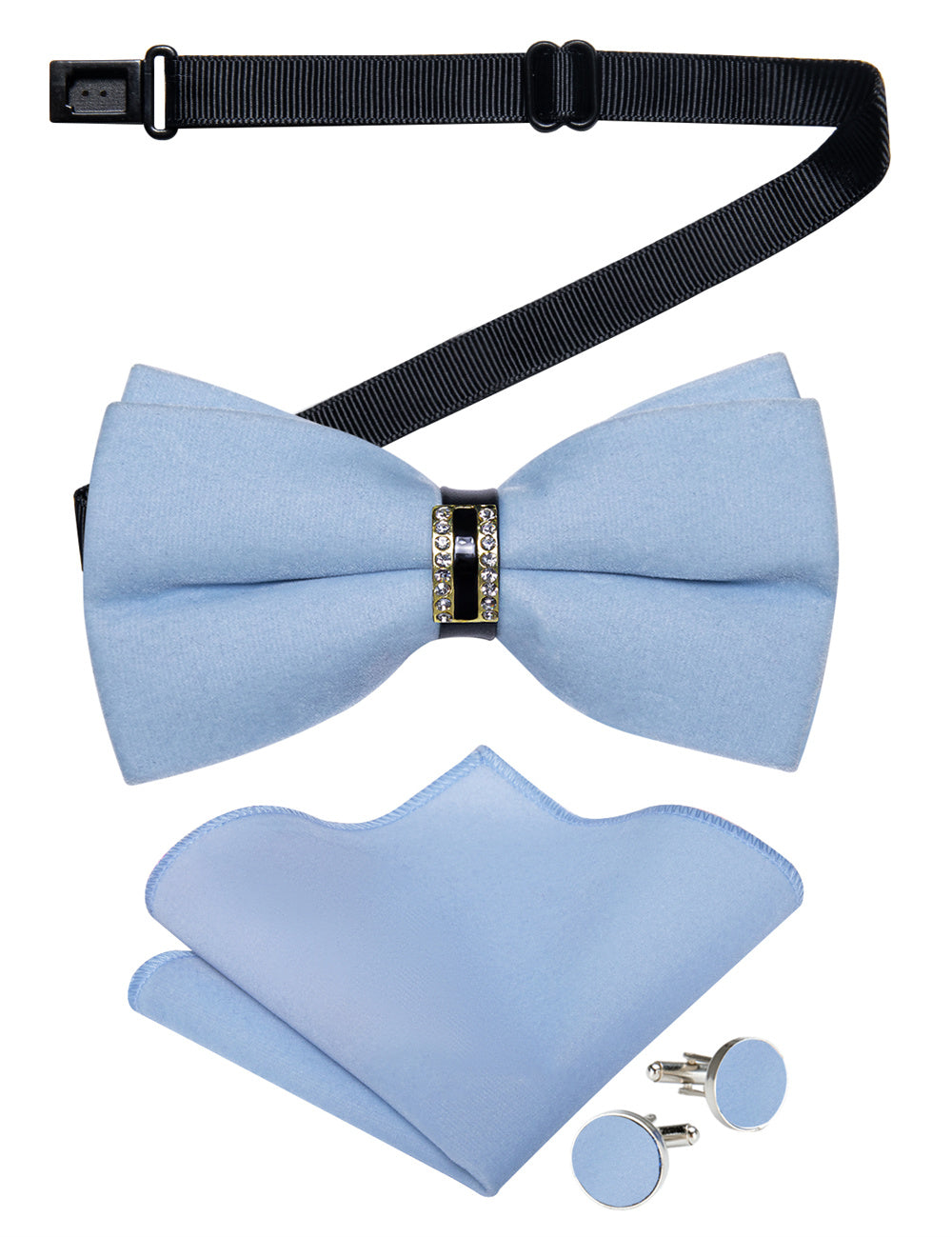 GentCrest Blue Solid Bowtie Set - Image 3