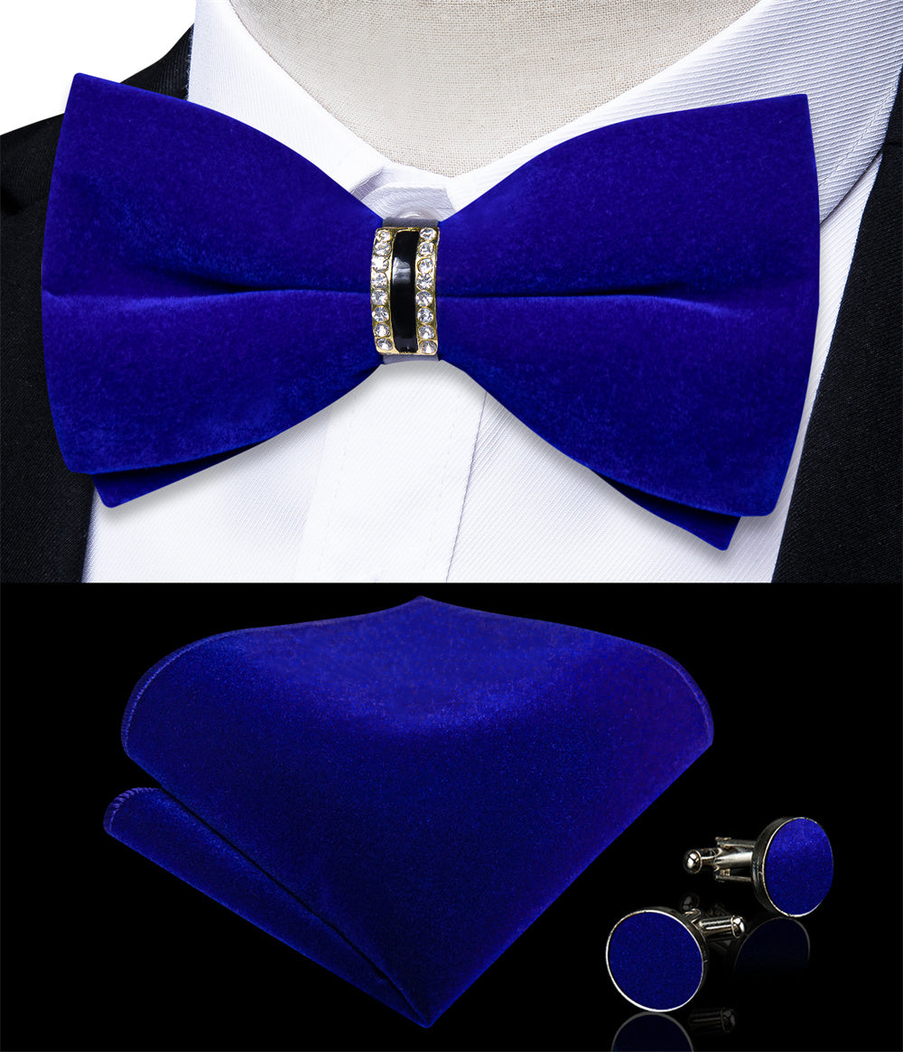 GentCrest Blue Solid Bowtie Set - Image 2