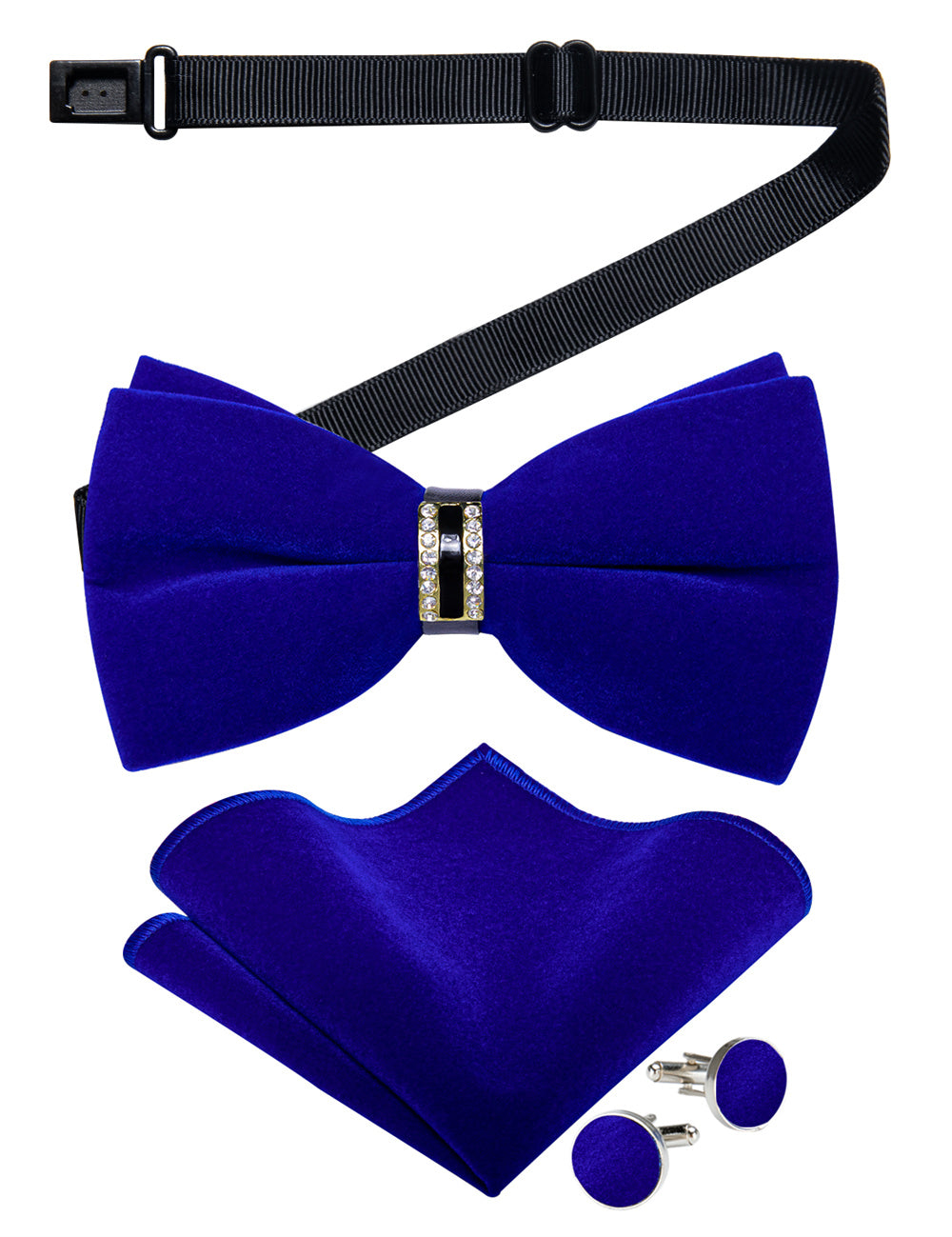 GentCrest Blue Solid Bowtie Set - Image 3