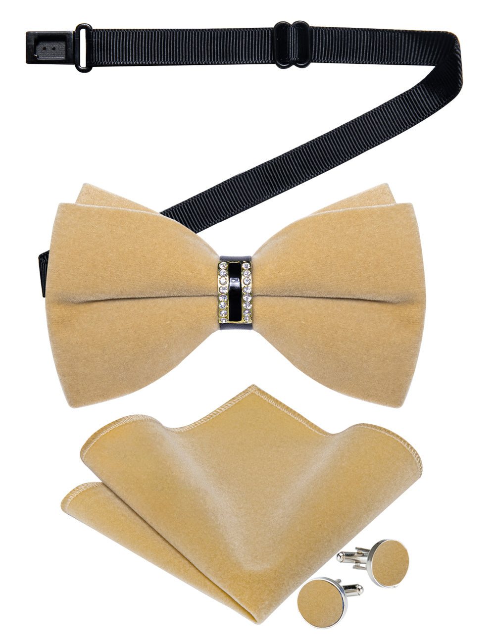 GentCrest Brown Solid Bowtie Set - Image 3