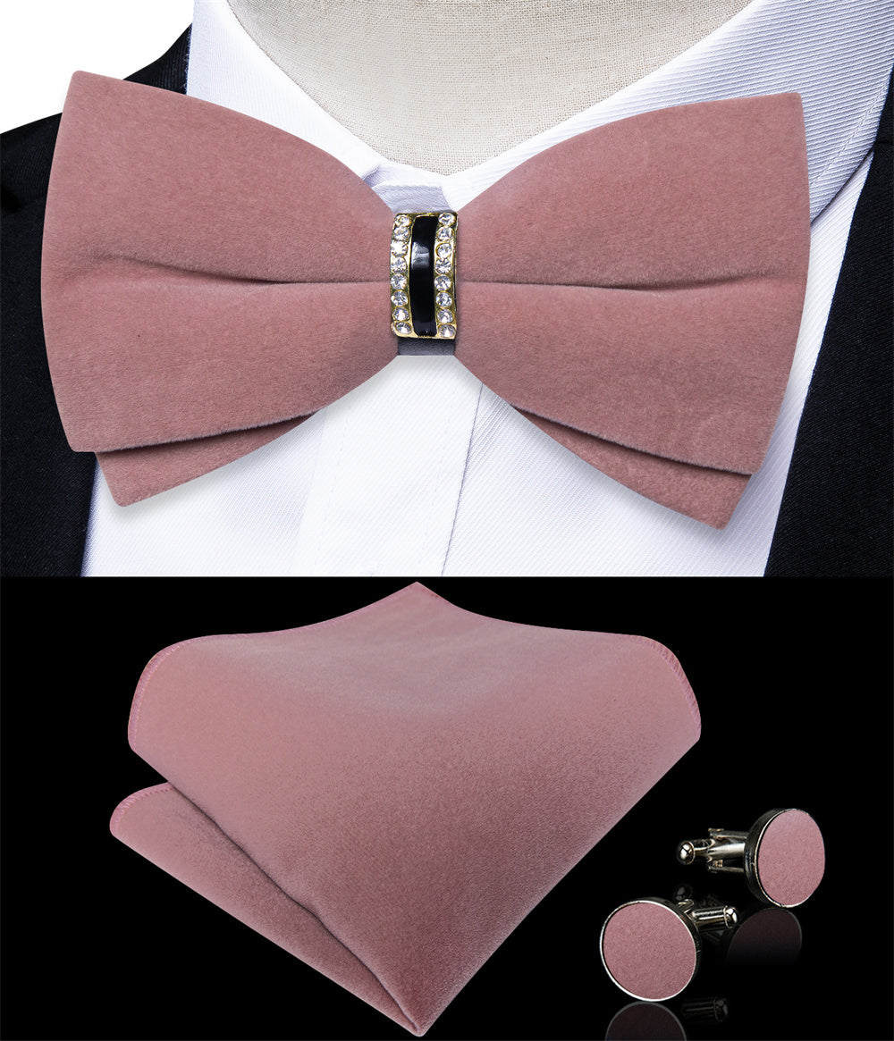 GentCrest Pink Solid Bowtie Set - Image 2