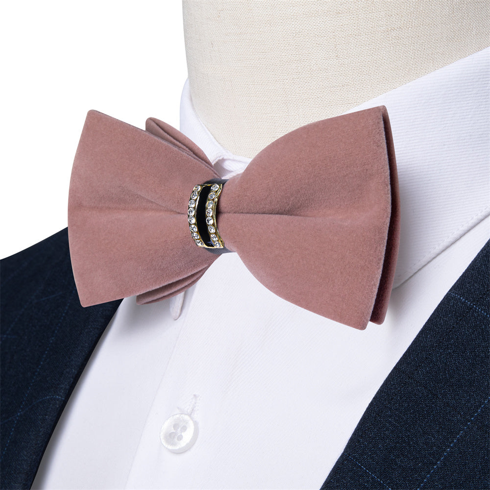 GentCrest Pink Solid Bowtie Set - Image 1