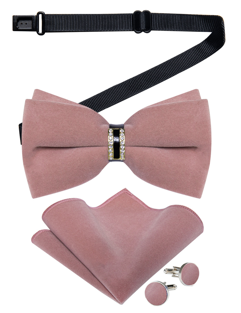 GentCrest Pink Solid Bowtie Set - Image 3