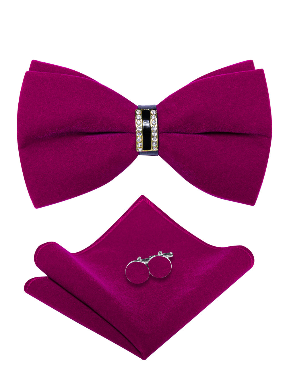GentCrest Purple Solid Bowtie Set - Image 3