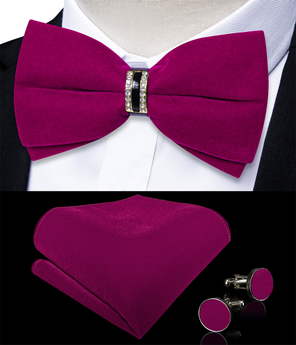 GentCrest Purple Solid Bowtie Set - Image 2