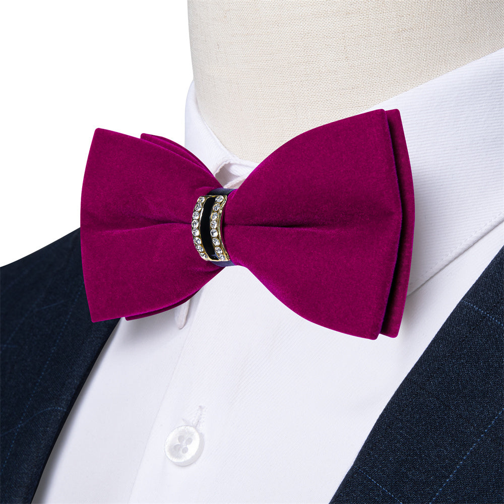 GentCrest Purple Solid Bowtie Set - Image 1