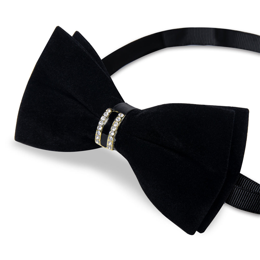 GentCrest Black Solid Bowtie Set - Image 4