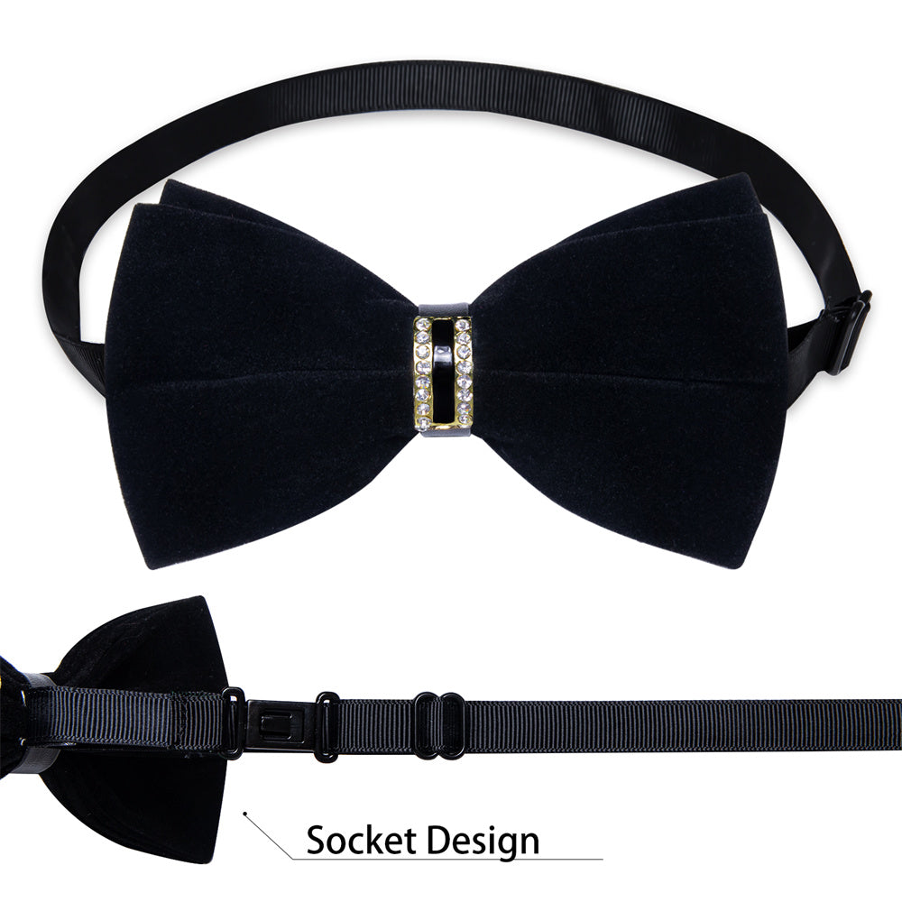 GentCrest Black Solid Bowtie Set - Image 6
