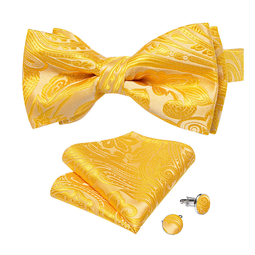 GentCrest Yellow Paisley Bowtie Set - Image 3