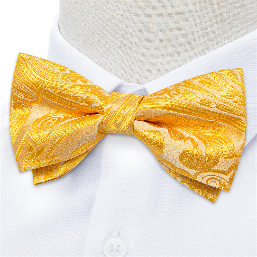 GentCrest Yellow Paisley Bowtie Set - Image 2