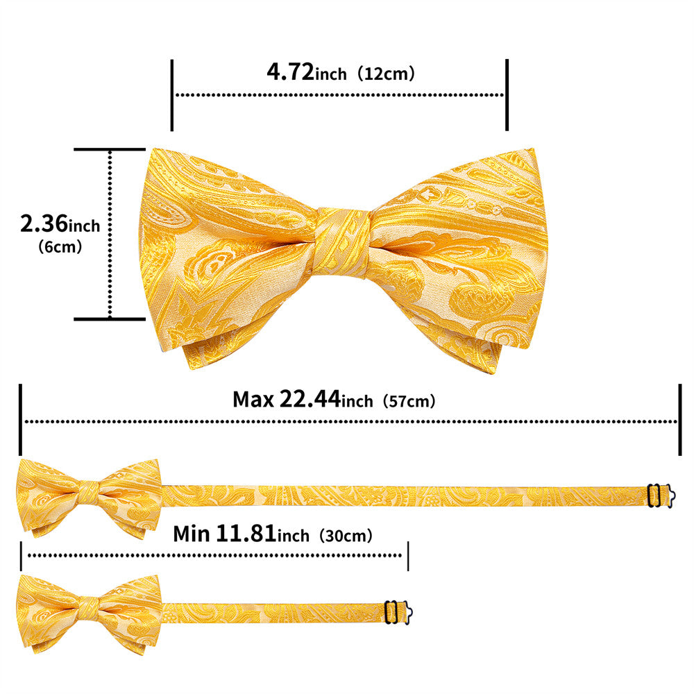 GentCrest Yellow Paisley Bowtie Set - Image 5