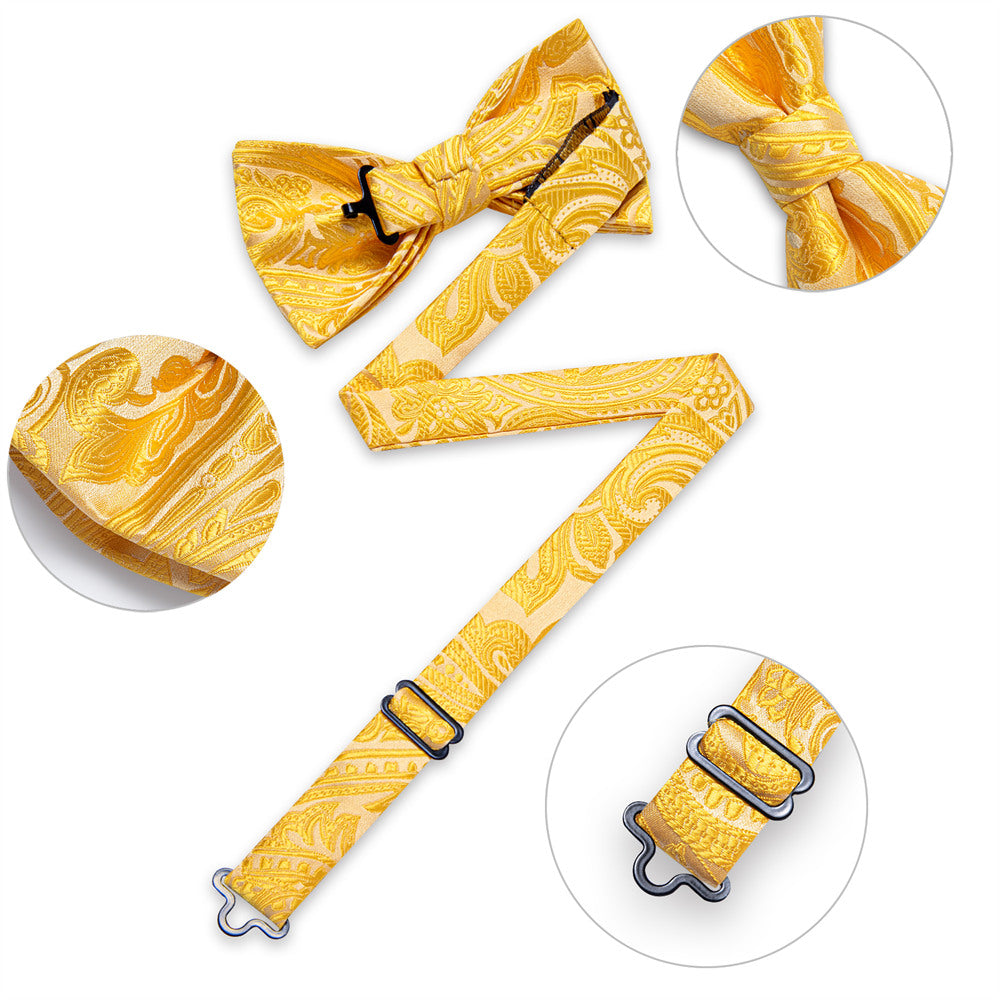 GentCrest Yellow Paisley Bowtie Set - Image 4