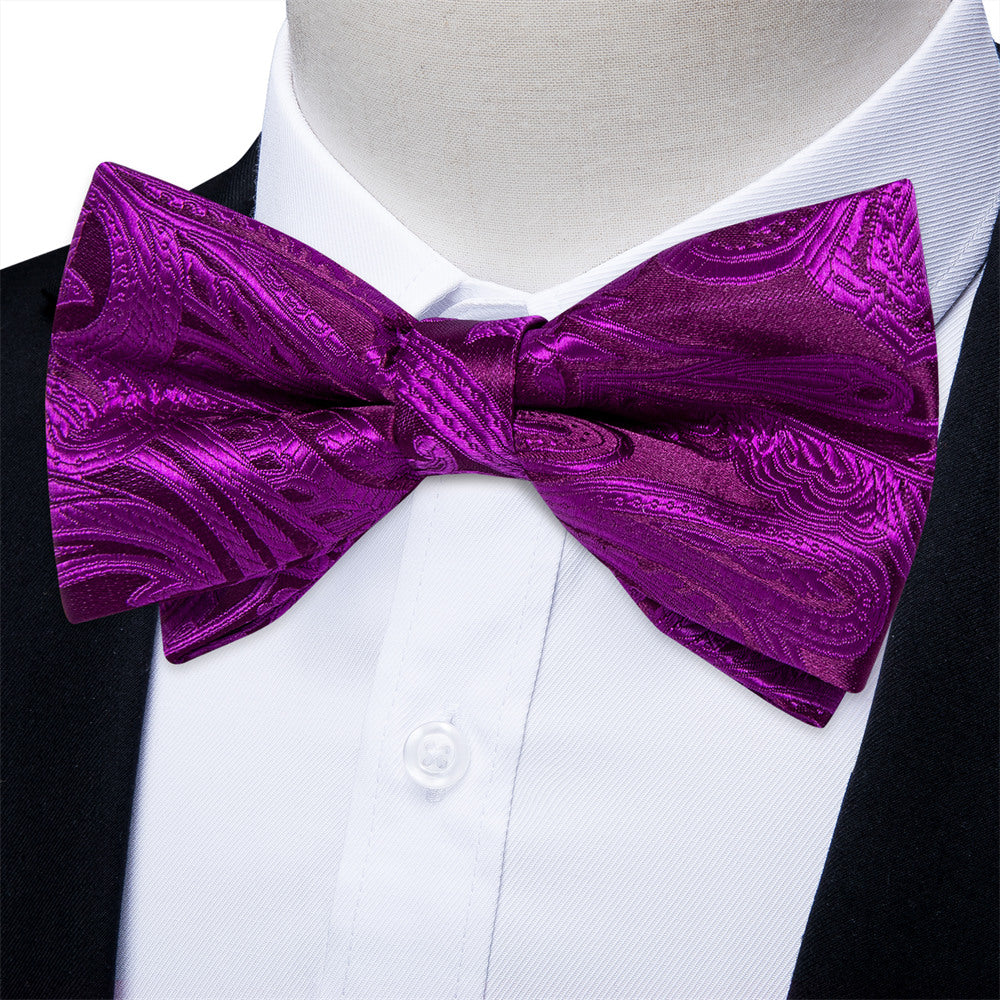 GentCrest Purple Paisley Bowtie Set - Image 1