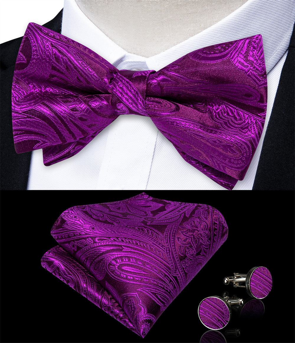 GentCrest Purple Paisley Bowtie Set - Image 2