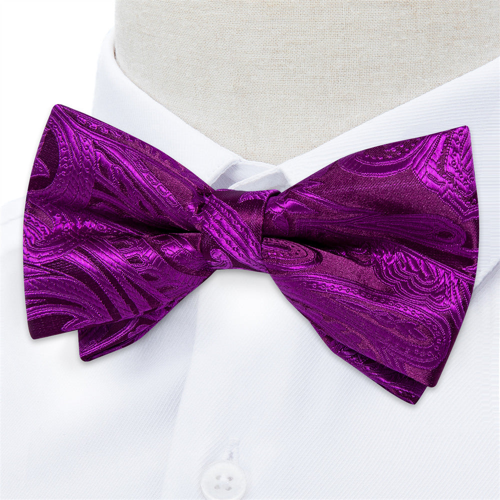 GentCrest Purple Paisley Bowtie Set - Image 3