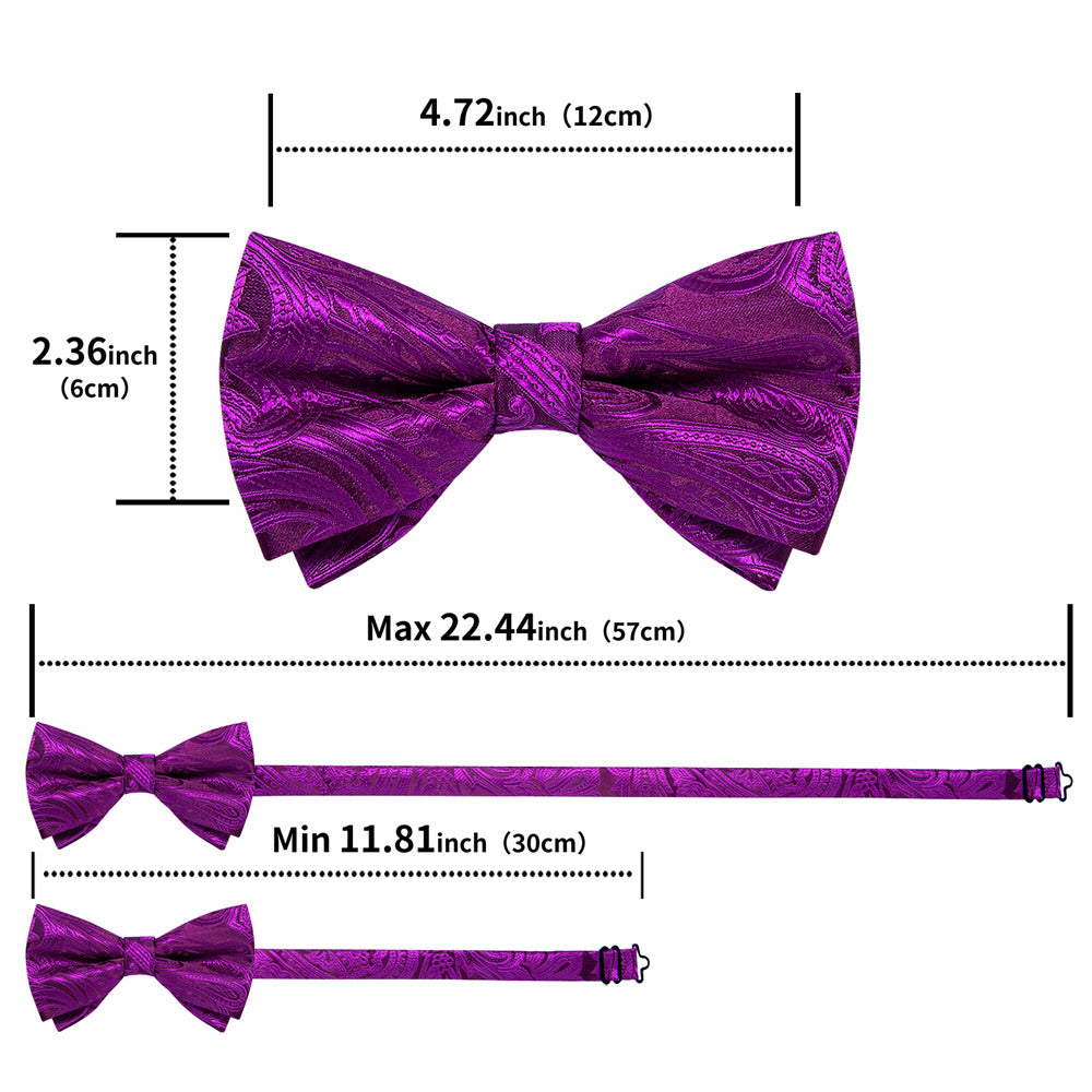 GentCrest Purple Paisley Bowtie Set - Image 5