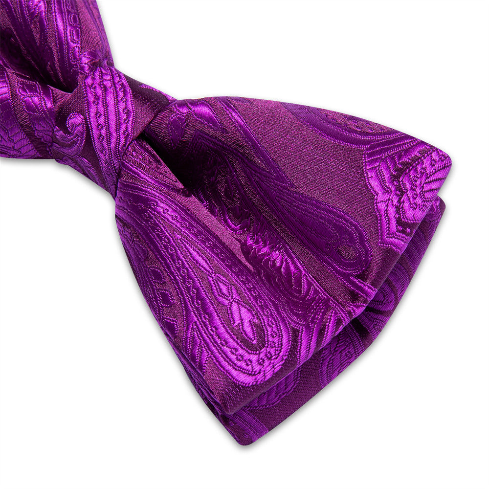 GentCrest Purple Paisley Bowtie Set - Image 4