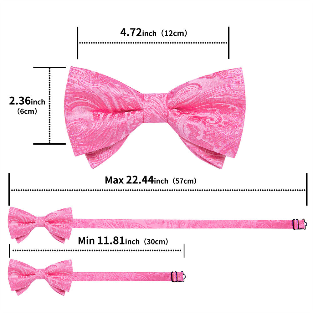 GentCrest Pink Paisley Bowtie Set - Image 4