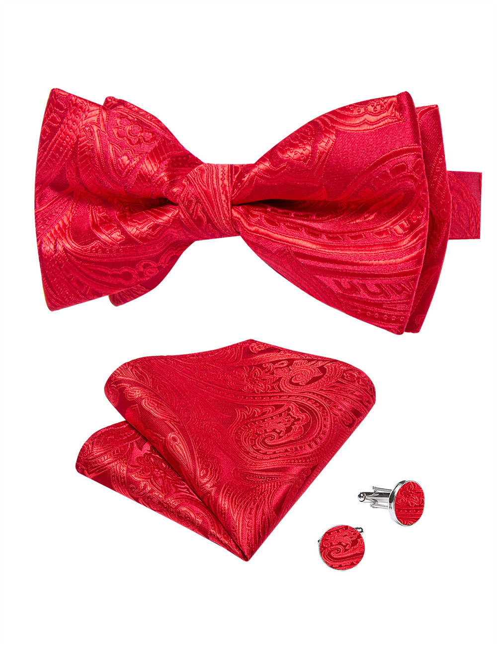 GentCrest Red Paisley Bowtie Set - Image 3