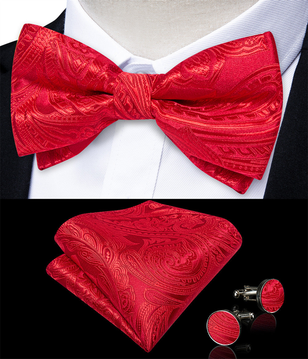 GentCrest Red Paisley Bowtie Set - Image 2