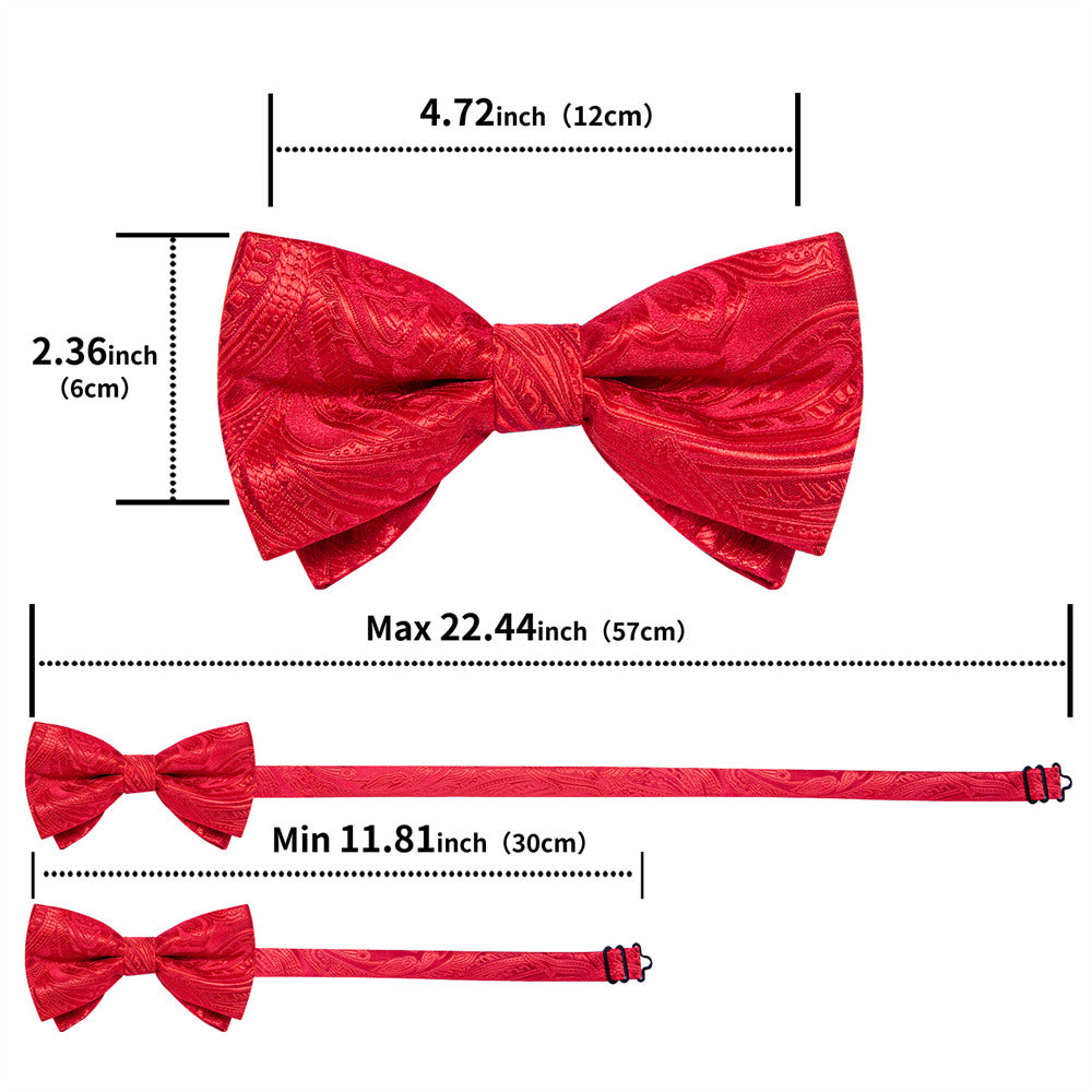 GentCrest Red Paisley Bowtie Set - Image 6