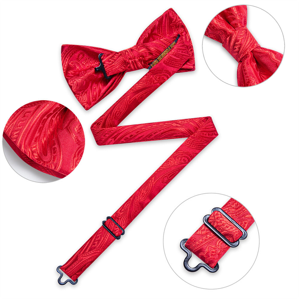 GentCrest Red Paisley Bowtie Set - Image 4