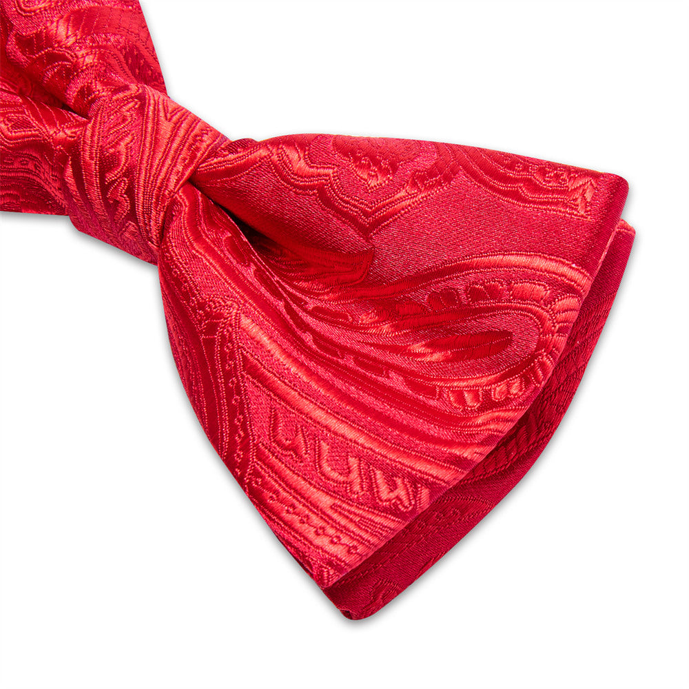 GentCrest Red Paisley Bowtie Set - Image 5