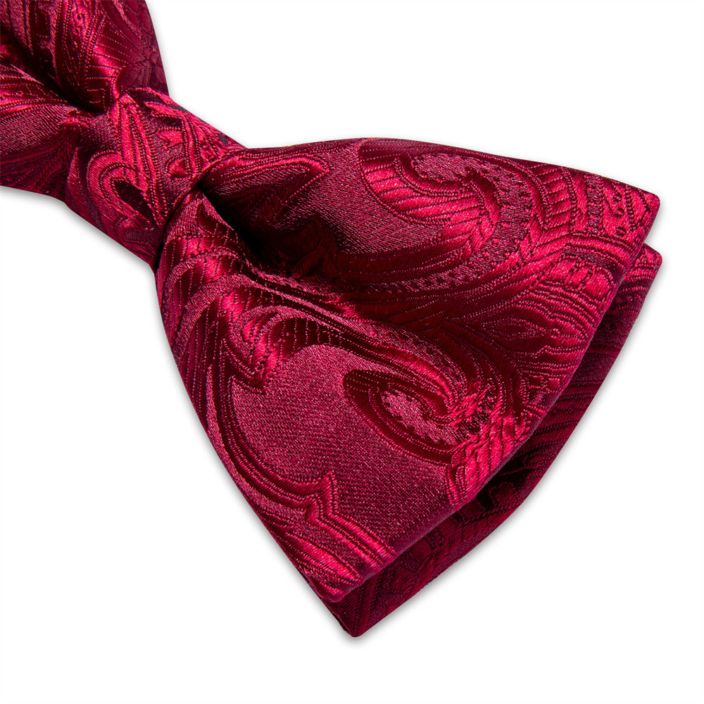 GentCrest Burgundy Paisley Bowtie Set - Image 5