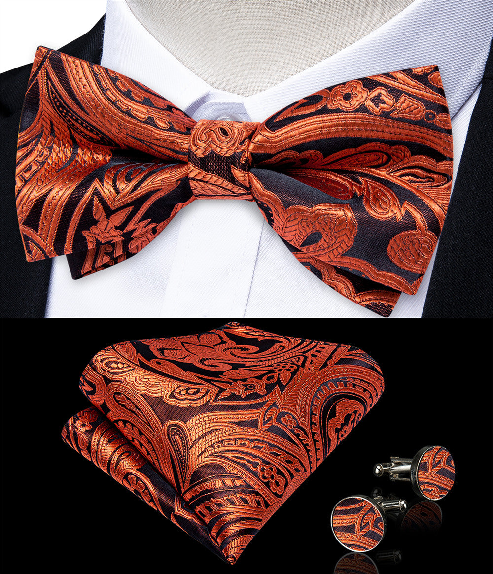 GentCrest Brown Paisley Bowtie Set - Image 4