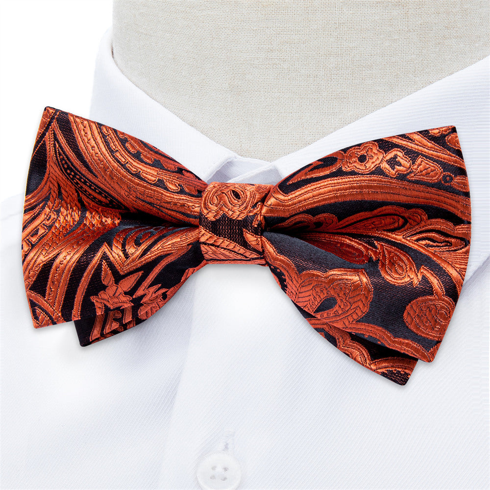 GentCrest Brown Paisley Bowtie Set - Image 3