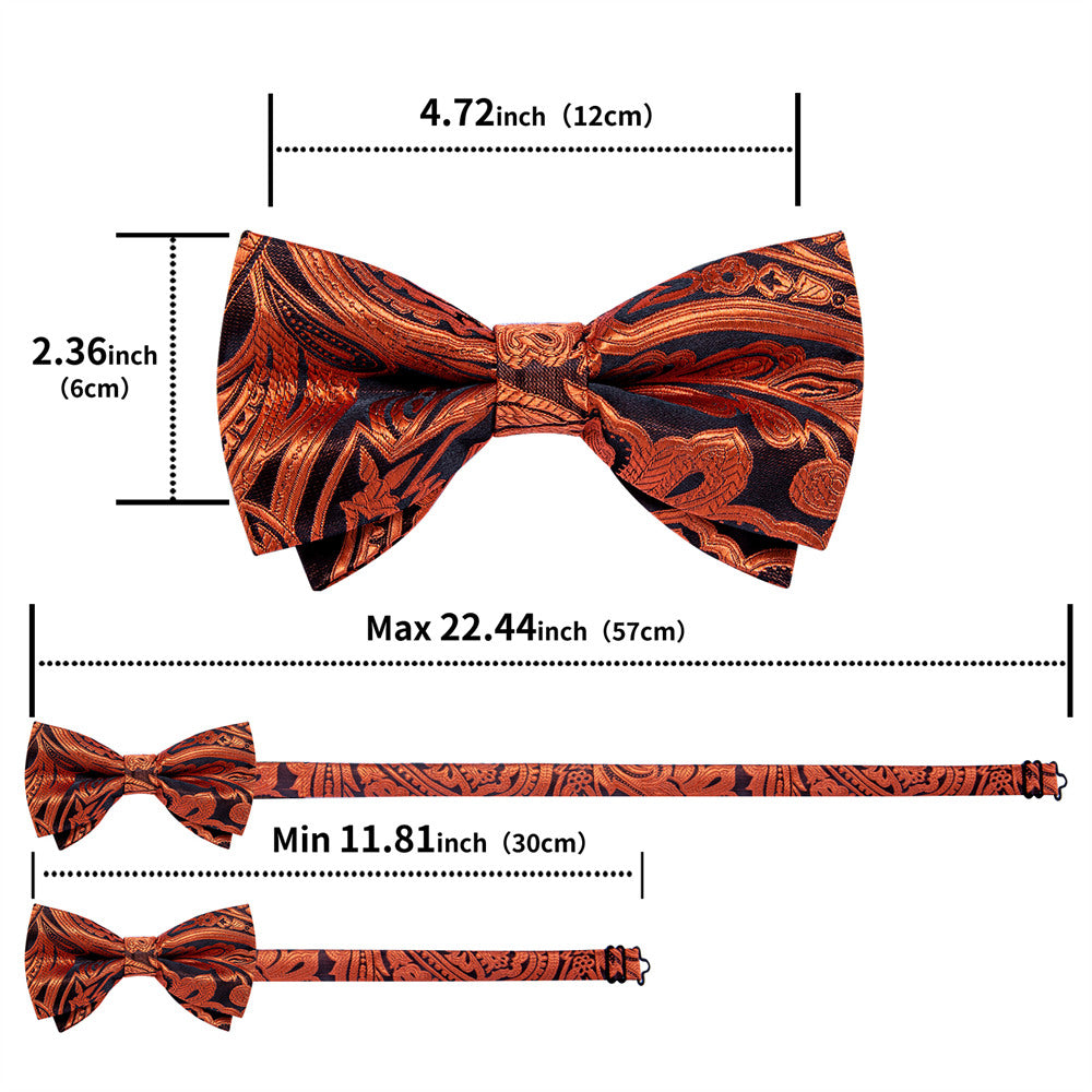 GentCrest Brown Paisley Bowtie Set - Image 6