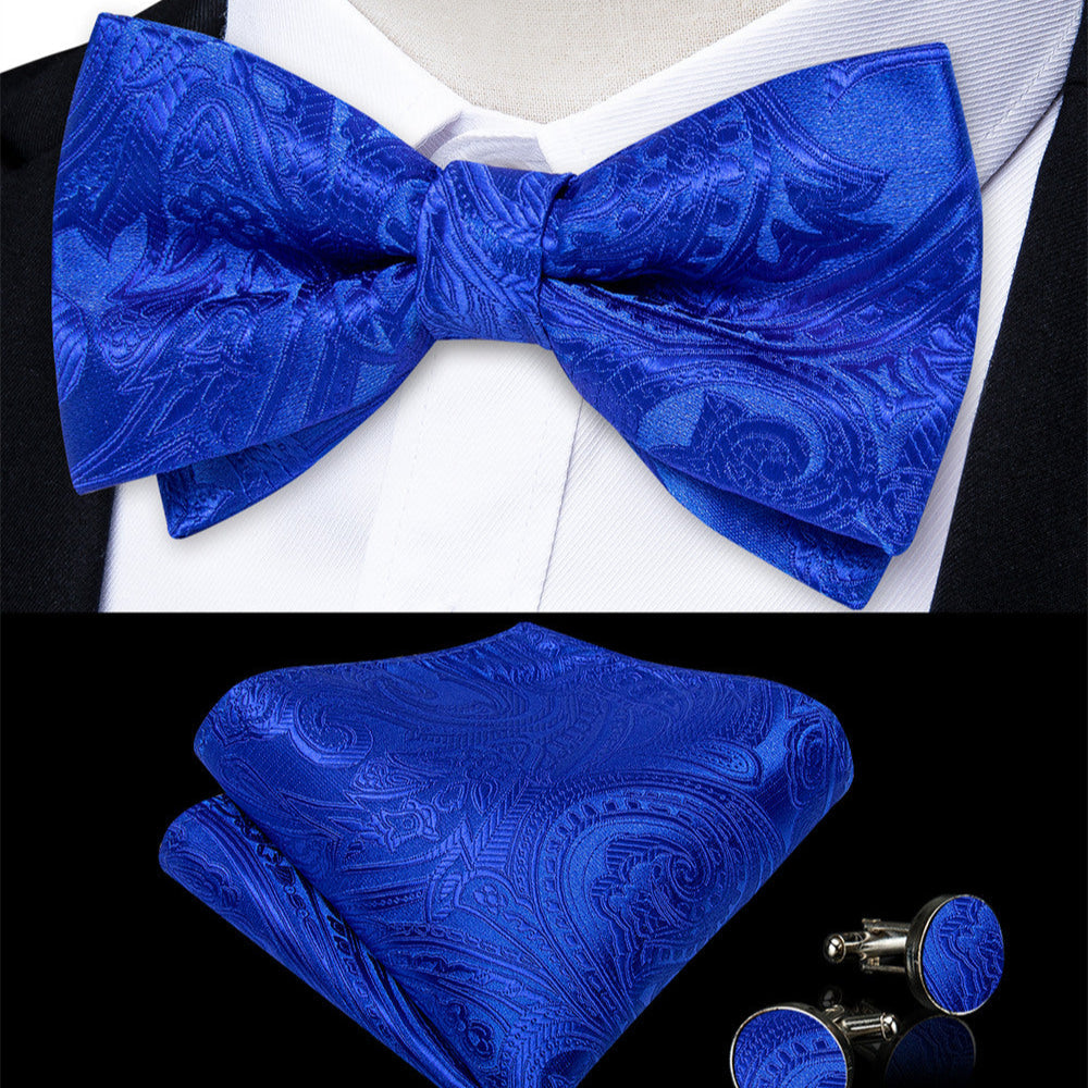 GentCrest Blue Paisley Bowtie Set - Image 1