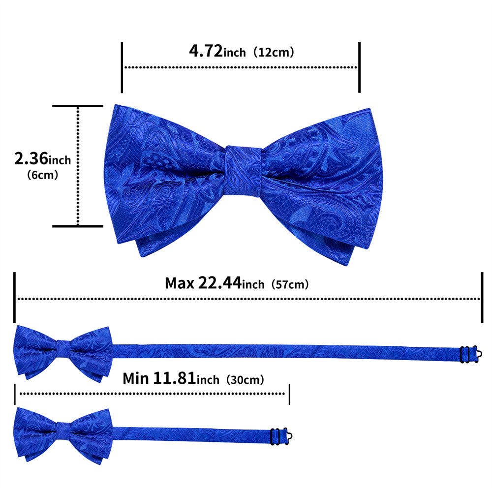 GentCrest Blue Paisley Bowtie Set - Image 6