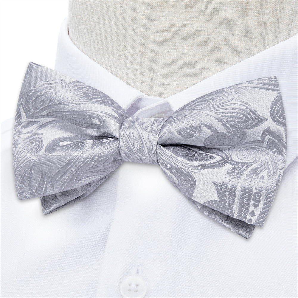 GentCrest Grey Paisley Bowtie Set - Image 2