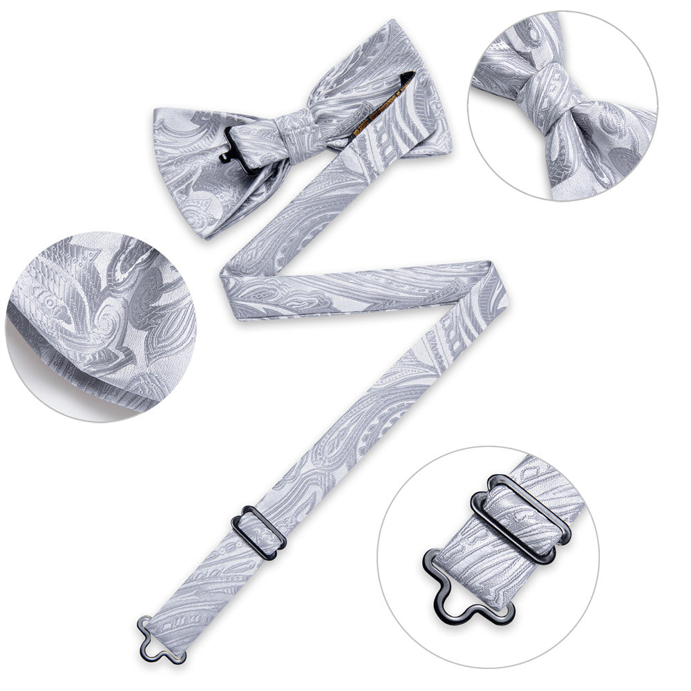 GentCrest Grey Paisley Bowtie Set - Image 3