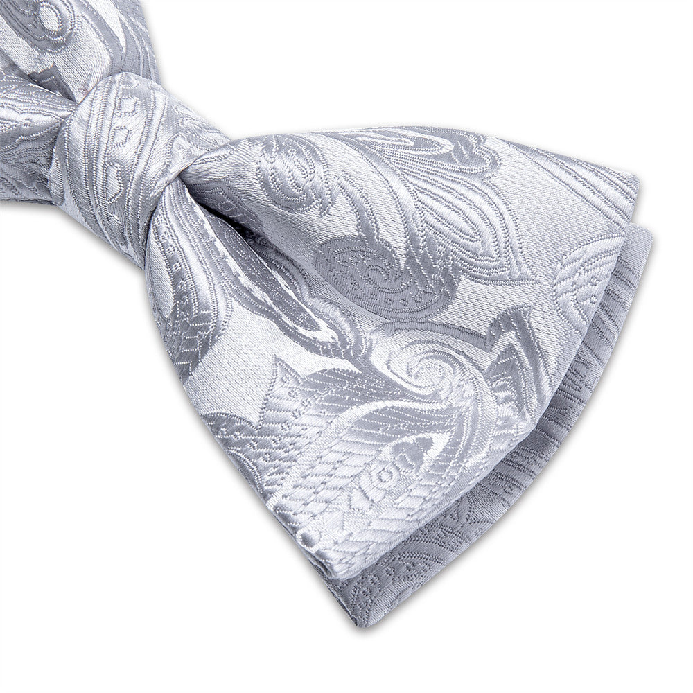 GentCrest Grey Paisley Bowtie Set - Image 4