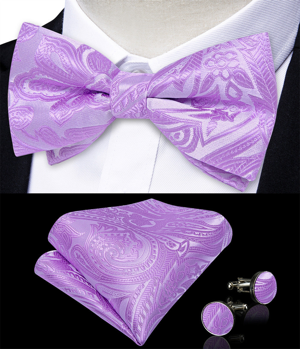 GentCrest Purple Paisley Bowtie Set - Image 2