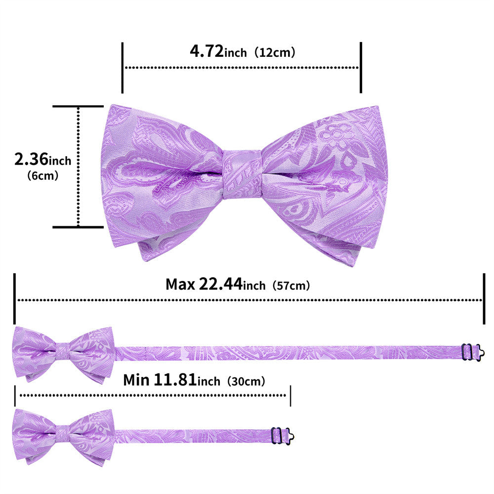 GentCrest Purple Paisley Bowtie Set - Image 6