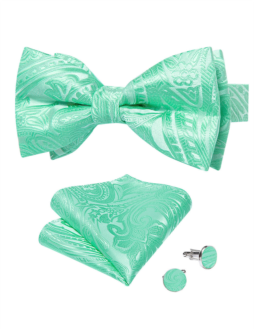 GentCrest Green Paisley Bowtie Set - Image 3