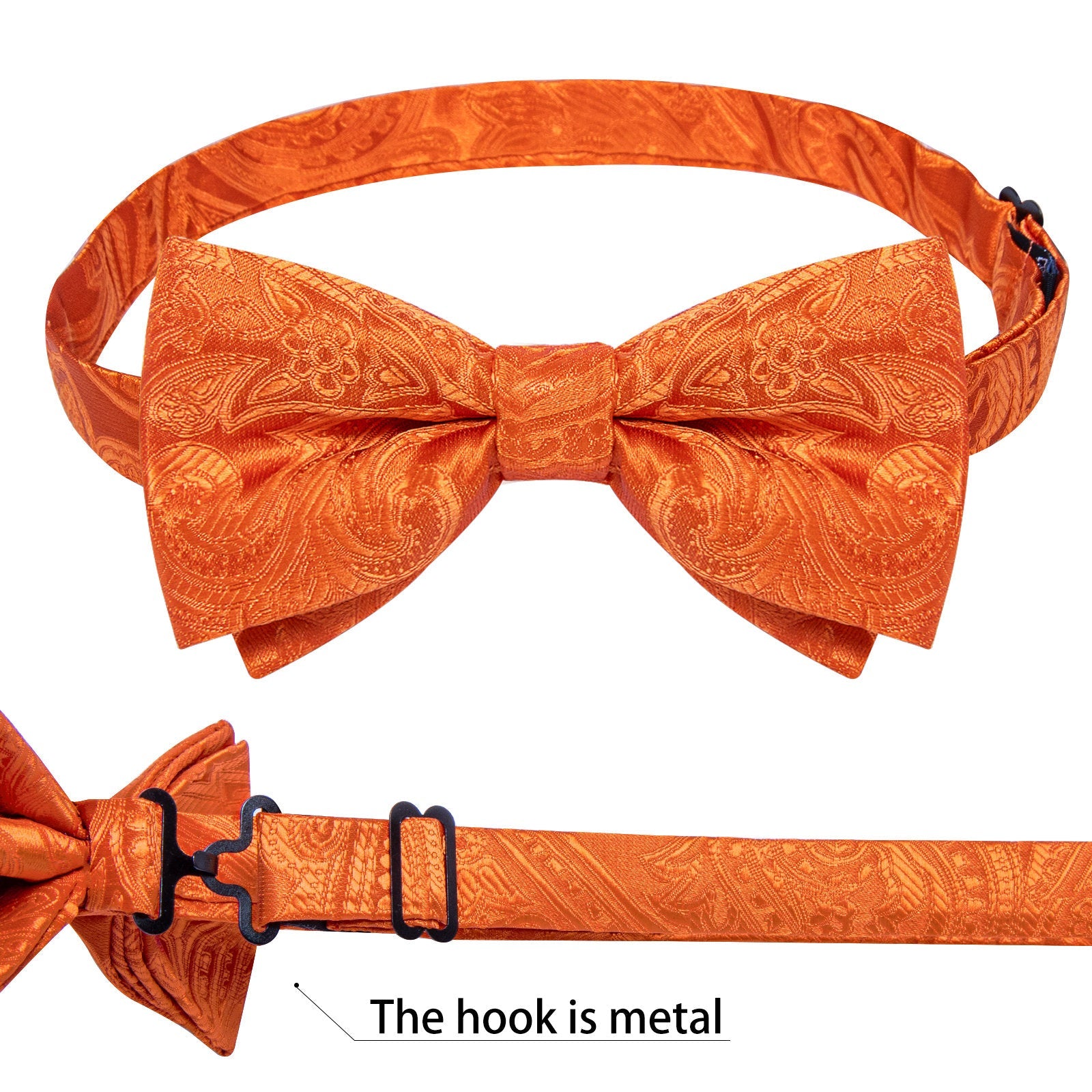 GentCrest Orange Paisley Bowtie Set - Image 3