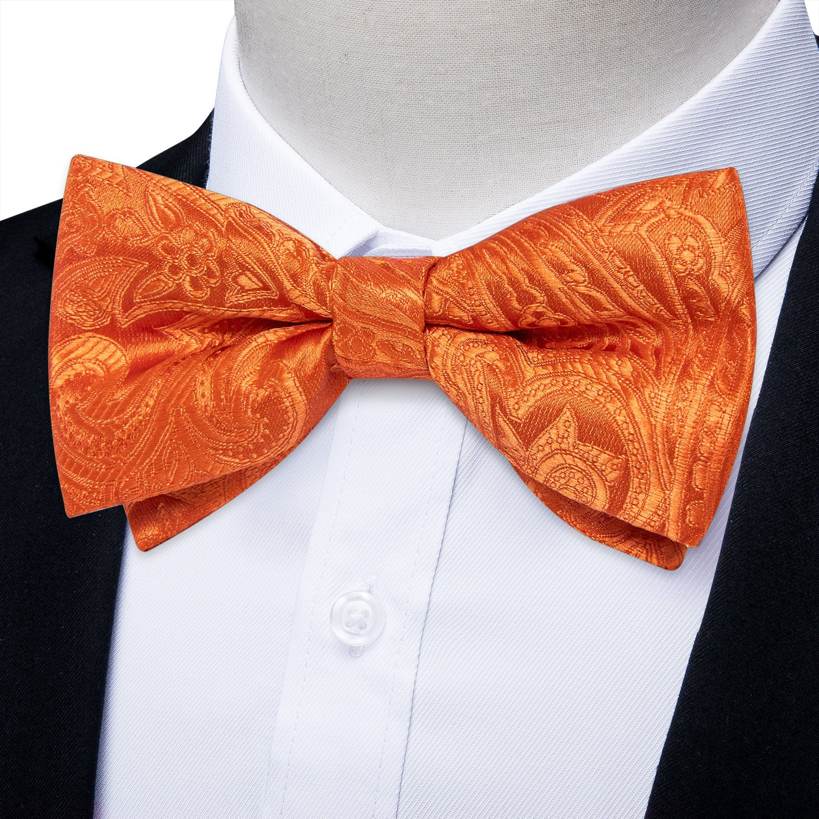 GentCrest Orange Paisley Bowtie Set - Image 1