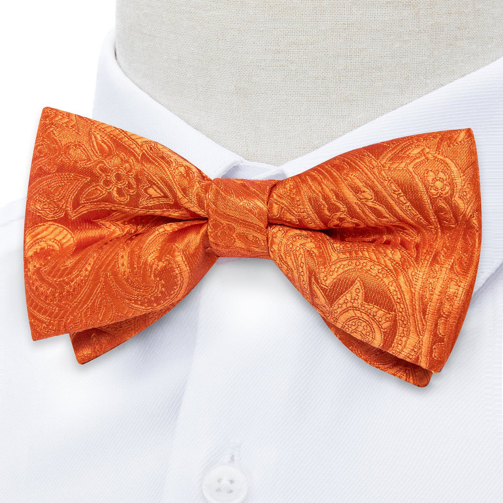 GentCrest Orange Paisley Bowtie Set - Image 2