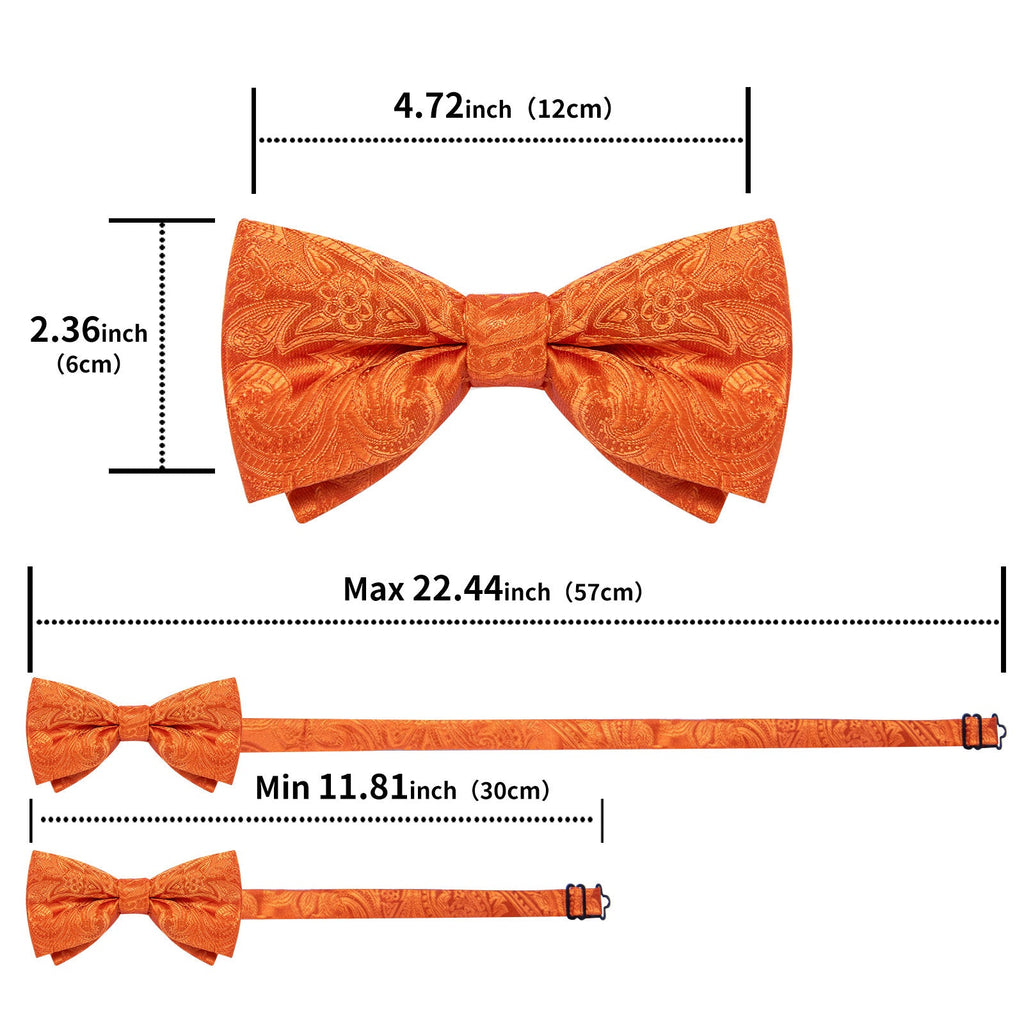 GentCrest Orange Paisley Bowtie Set - Image 4