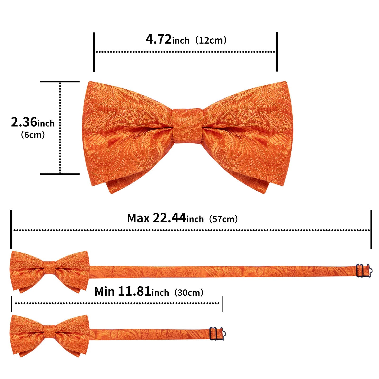 GentCrest Orange Paisley Bowtie Set - Image 4