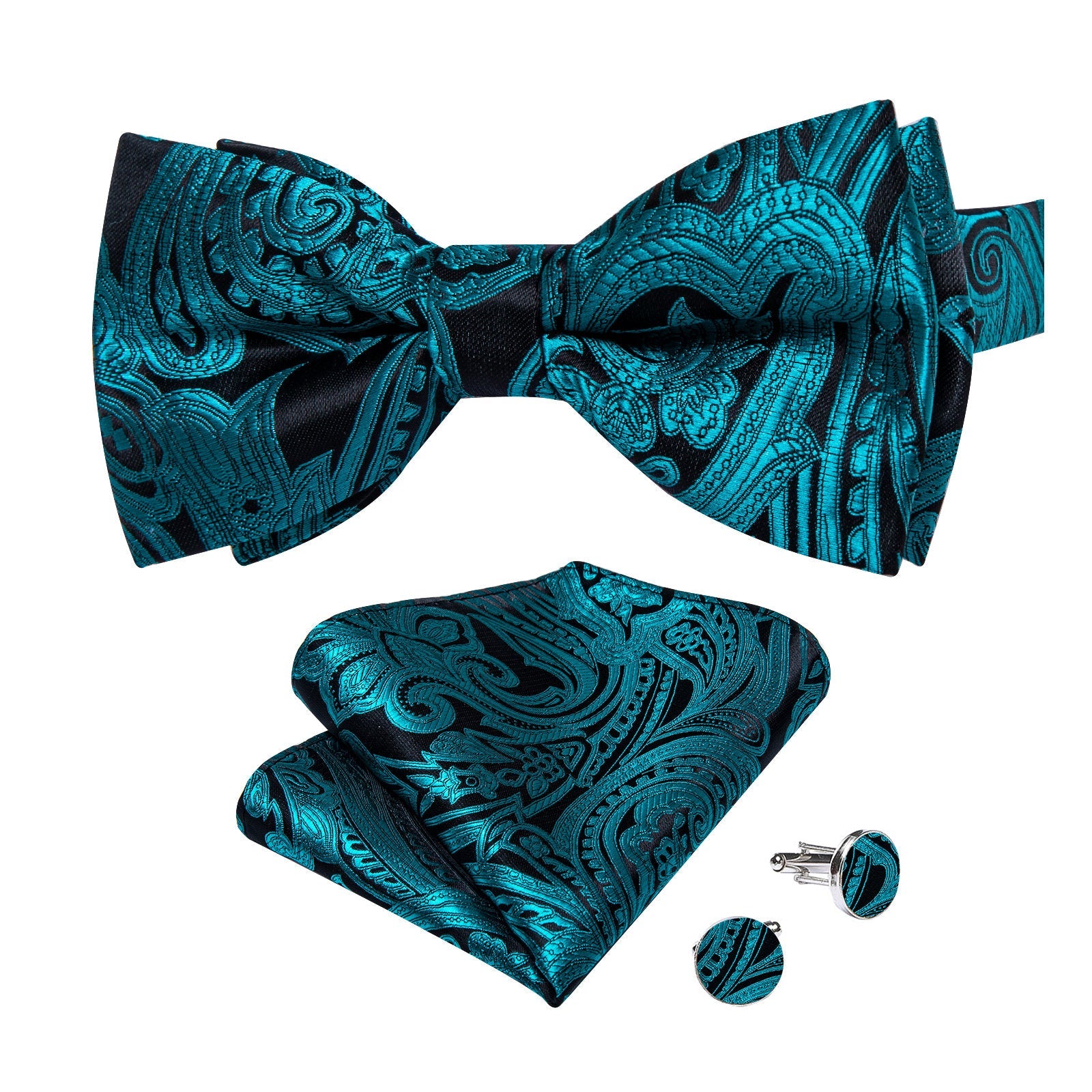 GentCrest Blue Paisley Bowtie Set - Image 3
