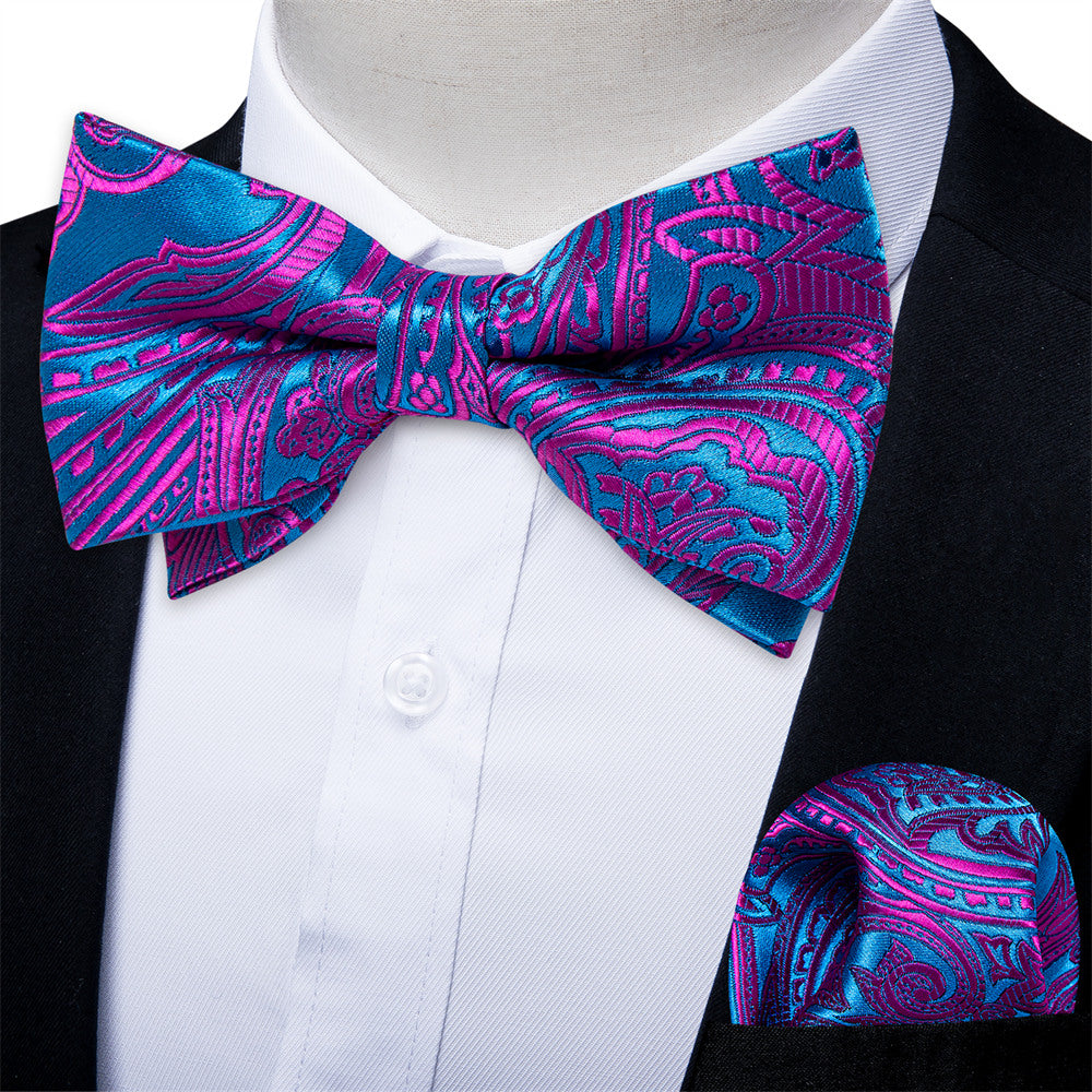 GentCrest Black Paisley Bowtie Set - Image 1
