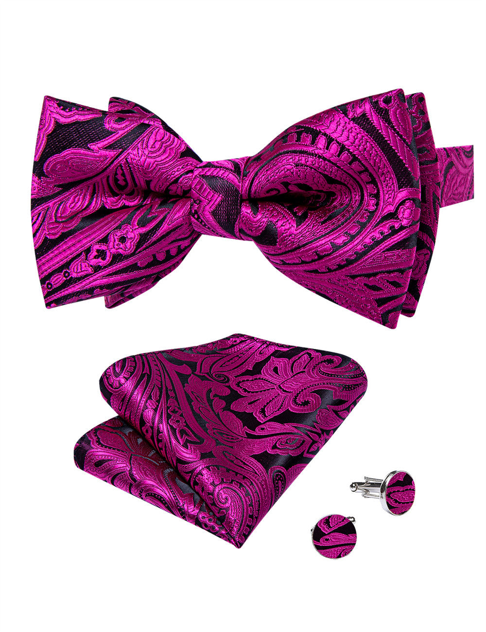 GentCrest Purple Paisley Bowtie Set - Image 3